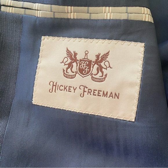navy blue Hickey Freeman blazer jacket sport suit coat made in USA 42 regular - Picture 5 of 8